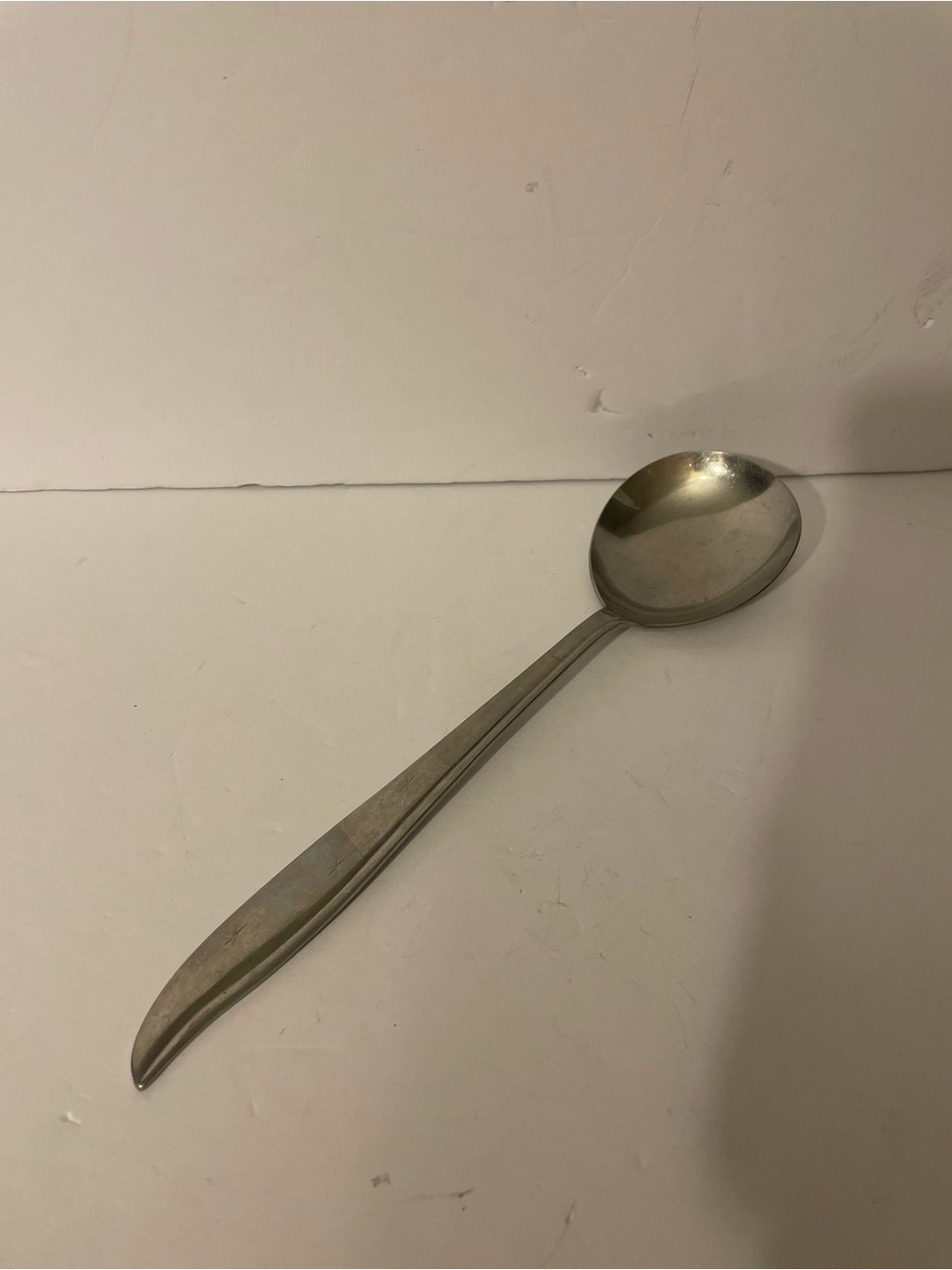 Vintage Nasco Starette Large serving Spoon Starburst Japan Stainless MCM